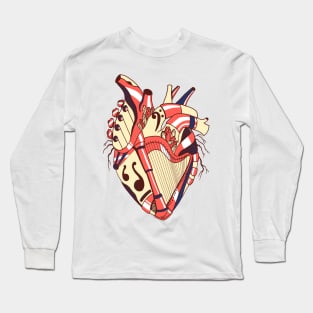 Choco Retro No 2 Musical Heart Long Sleeve T-Shirt